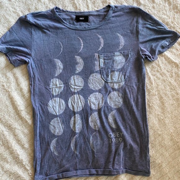 Obey Tops - Obey Moon Phase Soft Cotton Tee